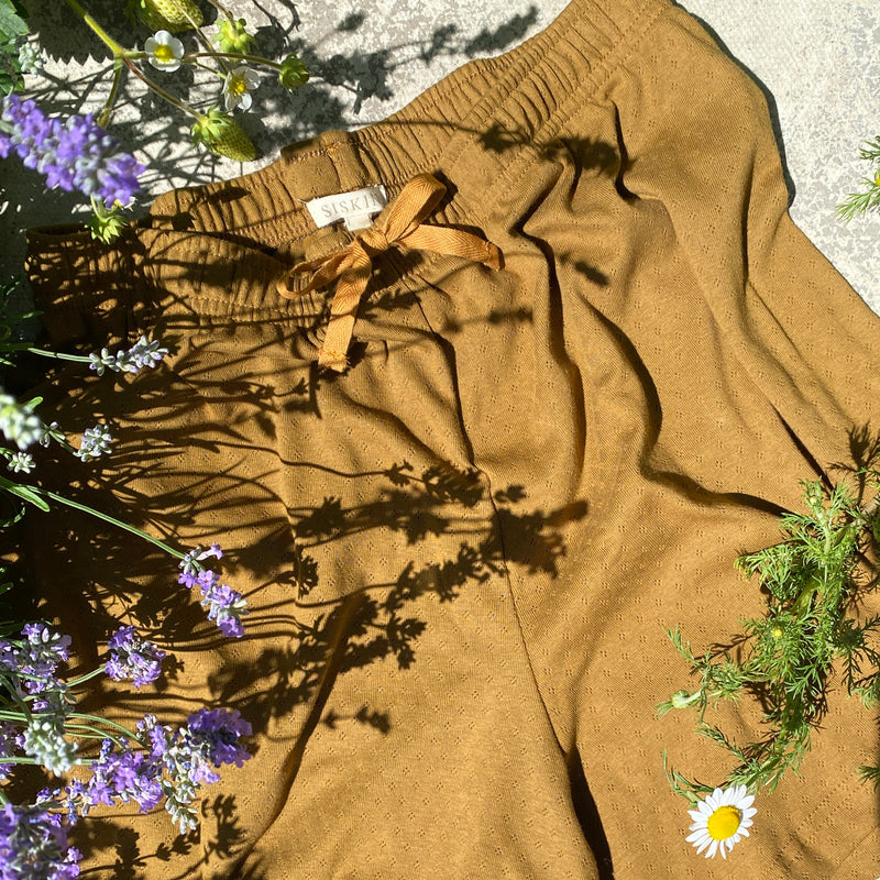 Lapwing Women's Shorts - Cotton Pointelle - Copper