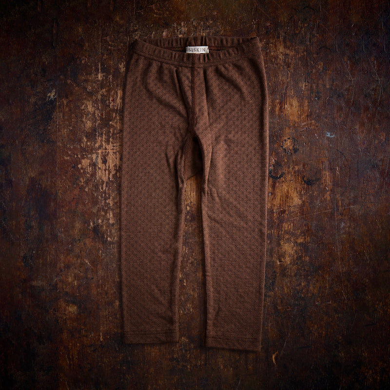 Finch Leggings - Wool/Silk Pointelle - Pecan