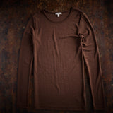 Lark Women's Top - Wool/Silk Pointelle - Pecan