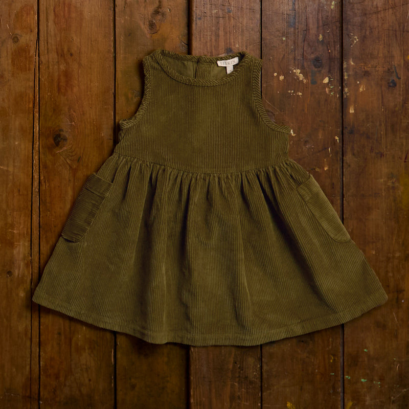 Aspen Dress - Cotton Corduroy - Seaweed