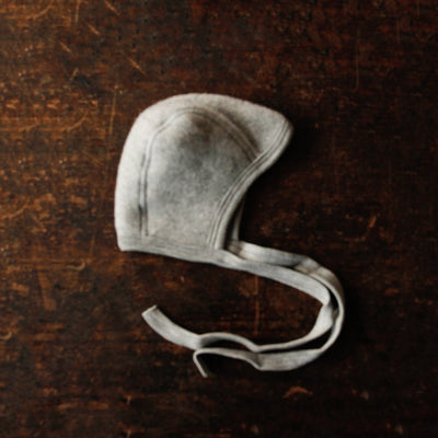 Baby Merino Wool Fleece Bonnet - Light Grey
