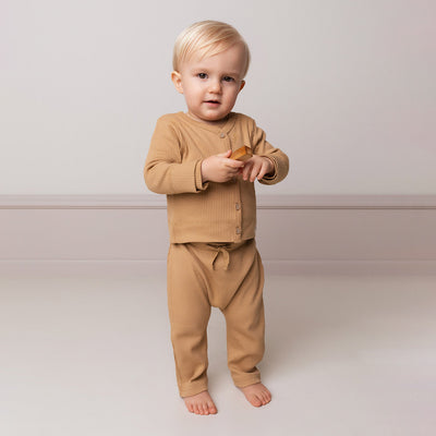 Baby Cotton/Modal Rib Pico Pants - Cumin