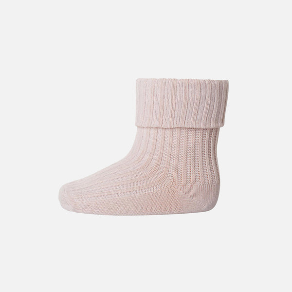 Baby & Kids Cotton Rib Ankle Socks - Rose Dust