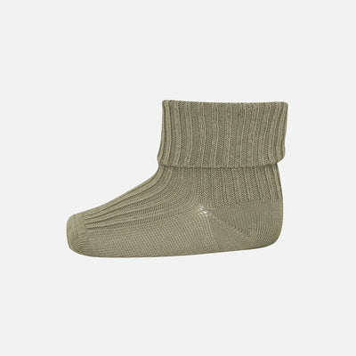 Wool Rib Ankle Socks - Silver Sage