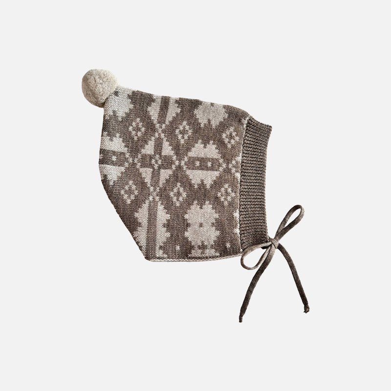 Baby & Kids Merino Wool Eryri Bonnet - Morel/Wheat