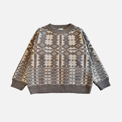 Merino Wool Eryri Pullover - Morel/Wheat