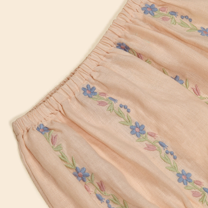Baby Linen Lula Embroidered Bloomers - Blush