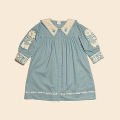 Baby & Kids Cotton Bette Shirt Dress - Bluebell – MamaOwl