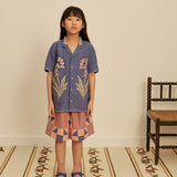 Kids Linen Donny Embroidered Shirt - Azul