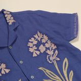 Kids Linen Donny Embroidered Shirt - Azul
