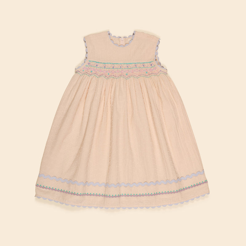 Kids Cotton Gigi Midi Dress  - Blush
