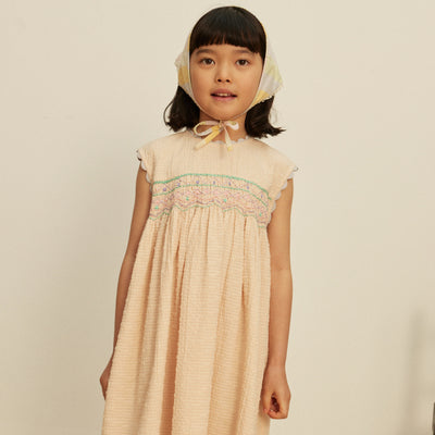Kids Cotton Gigi Midi Dress  - Blush