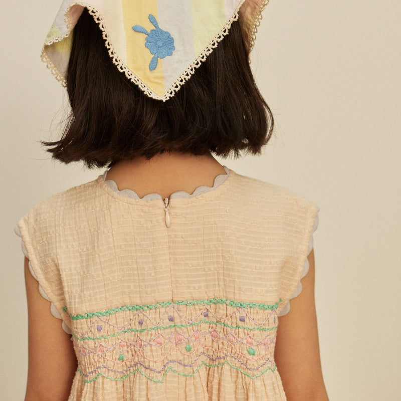 Kids Cotton Gigi Midi Dress  - Blush