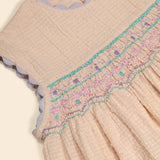 Kids Cotton Gigi Midi Dress  - Blush