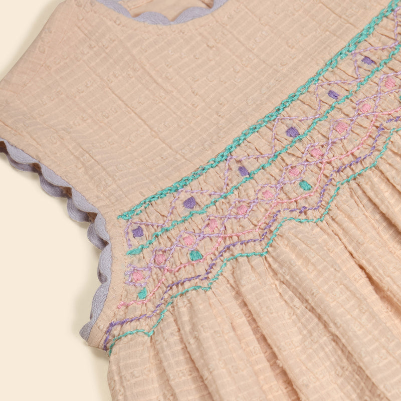 Kids Cotton Gigi Midi Dress  - Blush