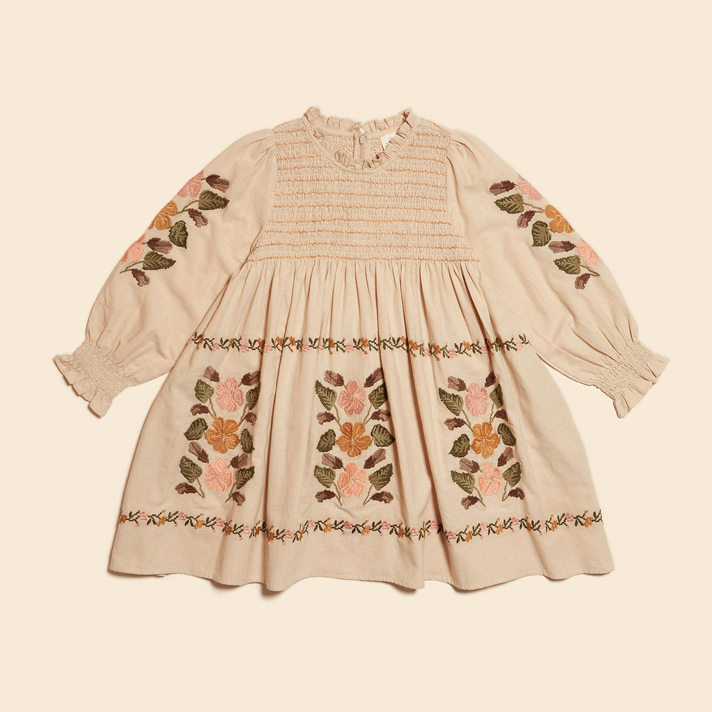 Baby & Kids Cotton Mia Dress - Almond