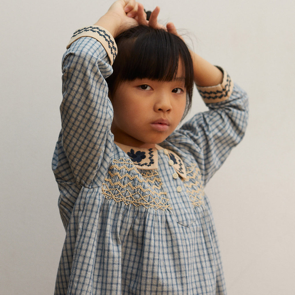 Cotton Minnie Dress - Worker Check – MamaOwl