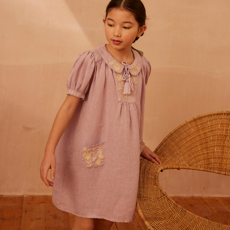 Linen Nora Dress - Lavender