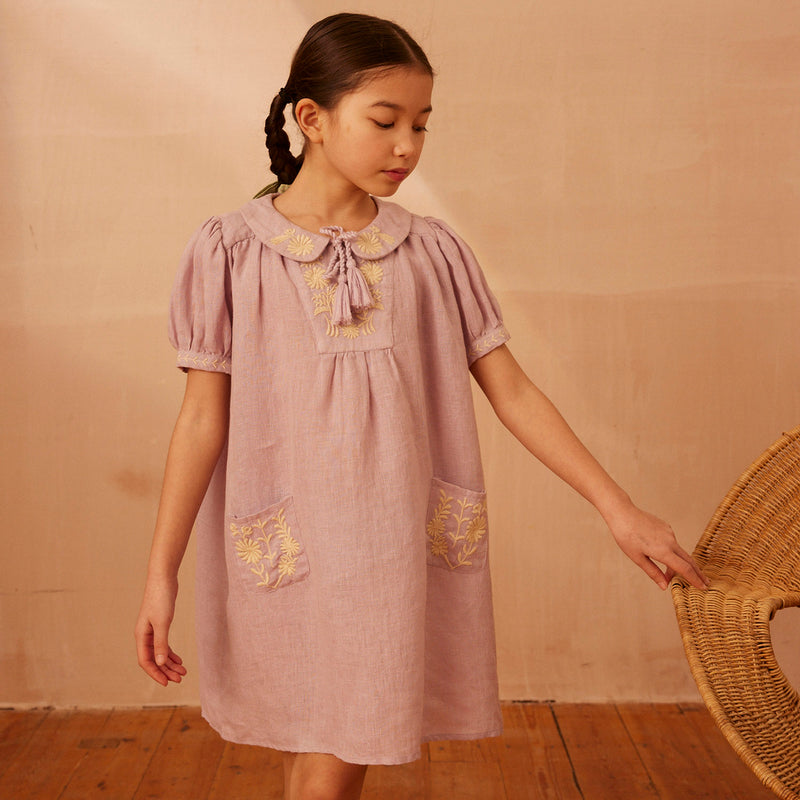 Linen Nora Dress - Lavender