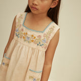 Kids Linen Tabitha Dress - Blush