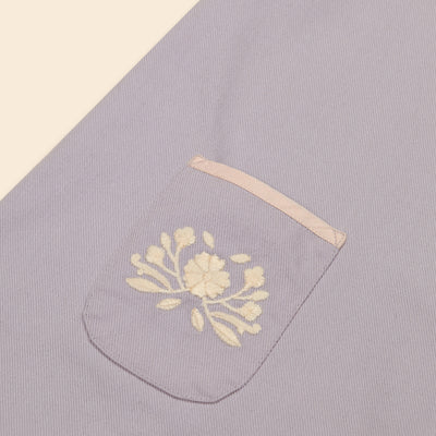 Kids Cotton Vada Apron Playsuit - Lilac Grey