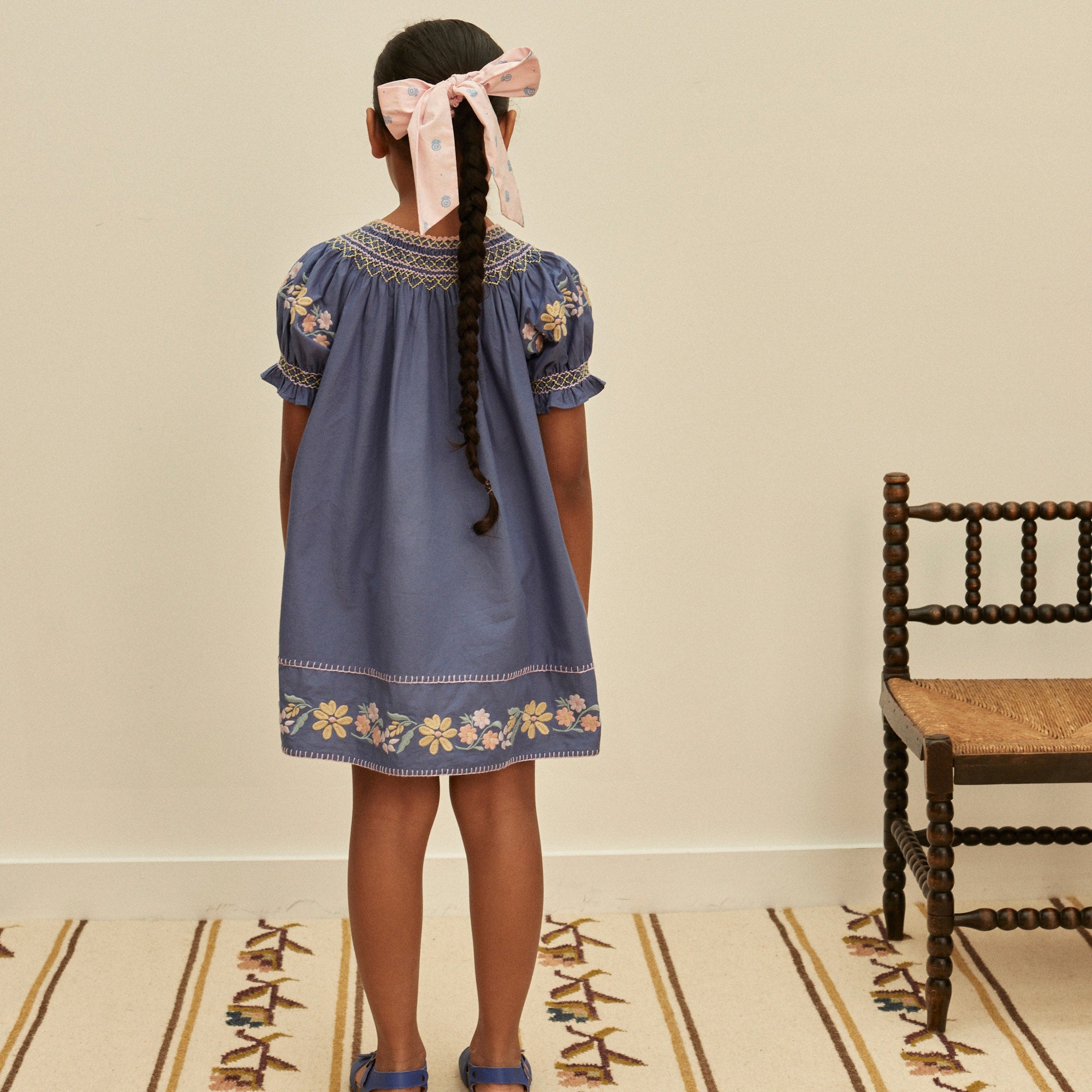 キッズ服(100cm~) APOLINA Kids Linen Verna Smock Dress 5-7