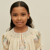 Kids Linen Verna Smock Dress - Cream
