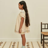 Kids Linen Verna Smock Dress - Cream