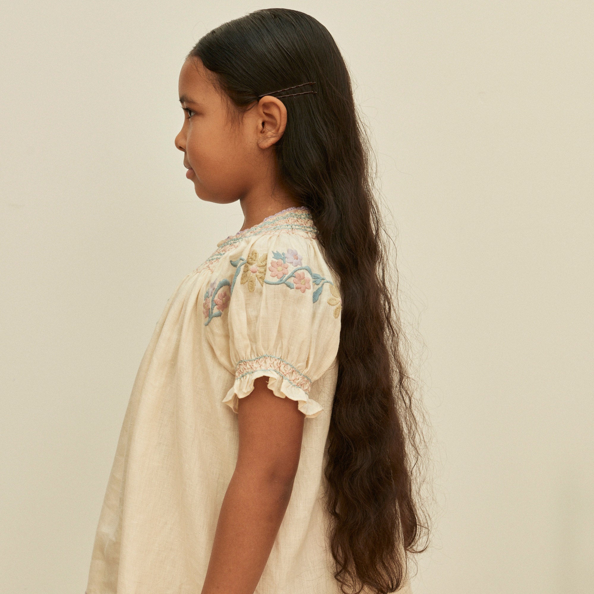 Kids Linen Verna Smock Dress - Cream – MamaOwl