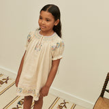 Kids Linen Verna Smock Dress - Cream