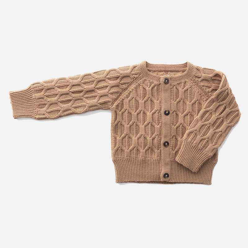 Baby & Kids Merino Wool Flo Cardigan - Camel