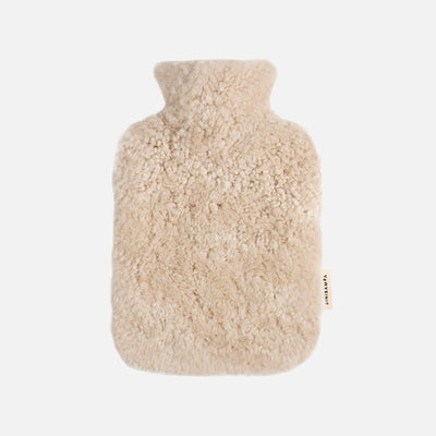 Merino Sheepskin Hot Water Bottle Cover with Bottle - Milk