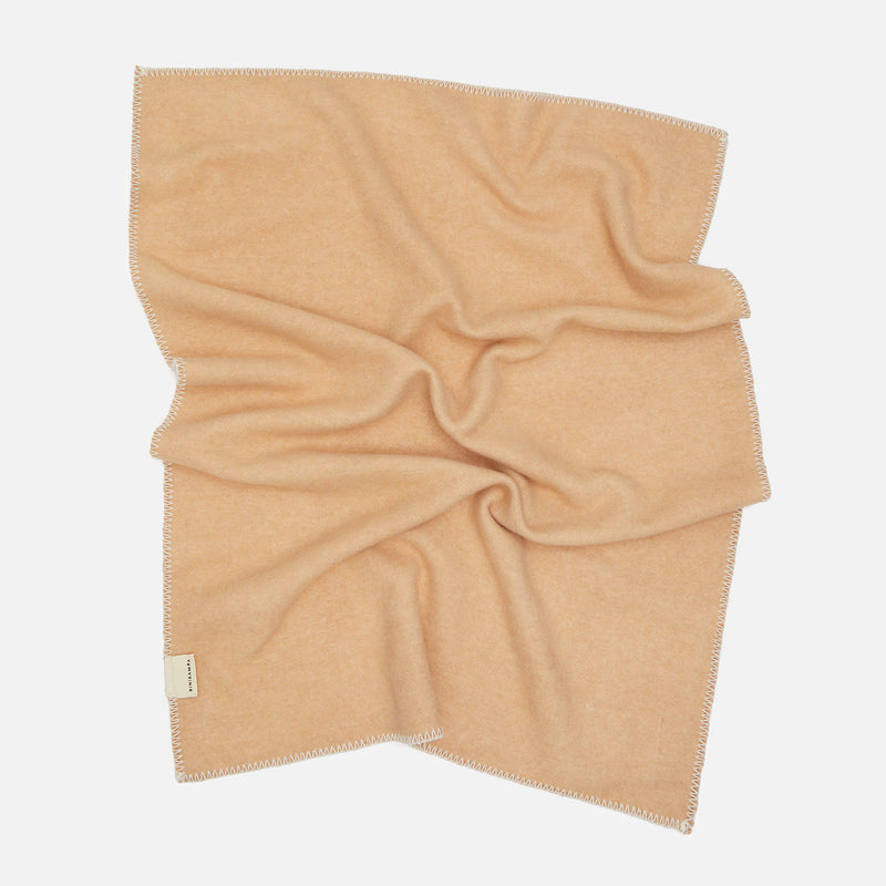 Merino Wool Two Tone Blanket - Rose/Camel