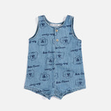 Baby Cotton Denim Playsuit - Pickles the Dog