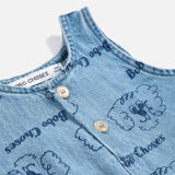 Baby Cotton Denim Playsuit - Pickles the Dog