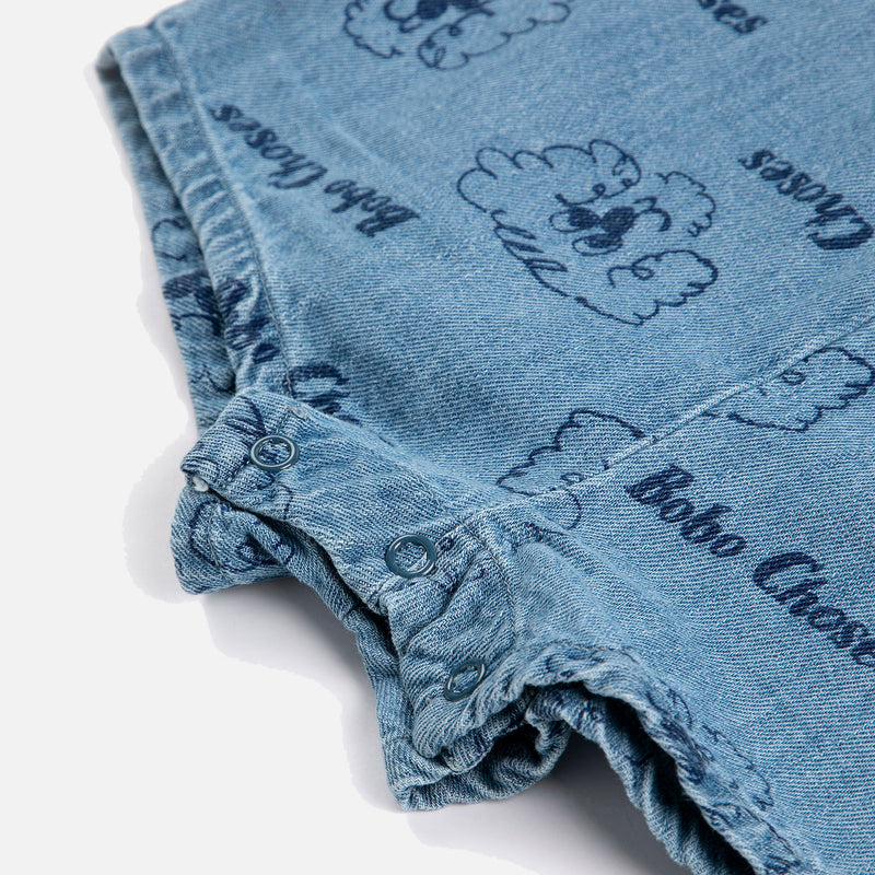 Baby Cotton Denim Playsuit - Pickles the Dog