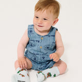 Baby Cotton Denim Playsuit - Pickles the Dog