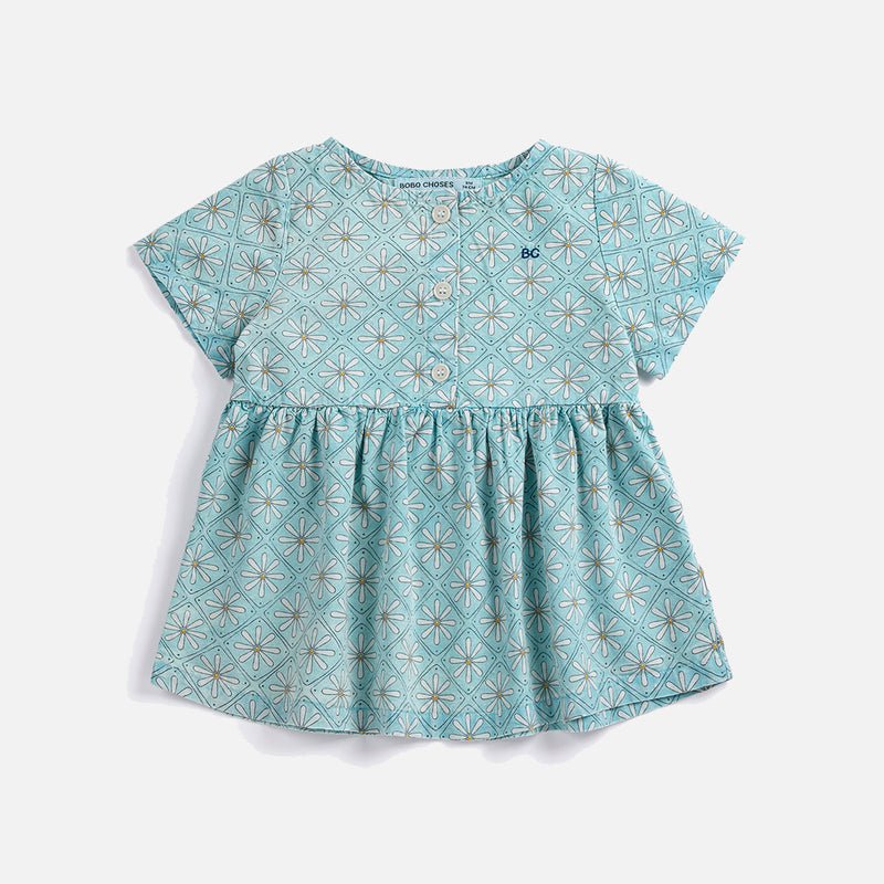 Baby Cotton Dress - Daisy Mosaic