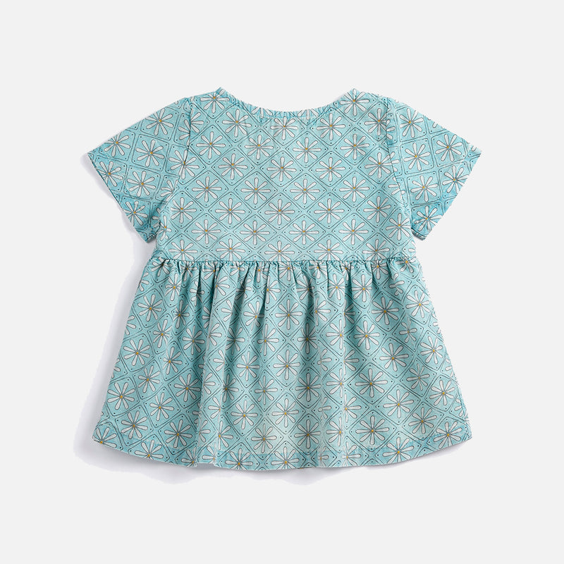 Baby Cotton Dress - Daisy Mosaic
