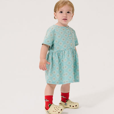 Baby Cotton Dress - Daisy Mosaic