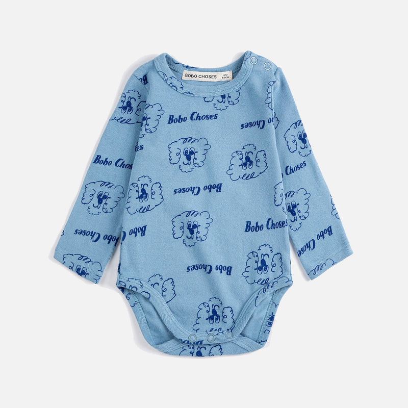 Baby Cotton LS Body - Blue Pickles the Dog
