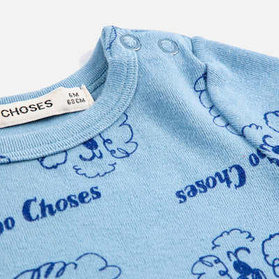 Baby Cotton LS Body - Blue Pickles the Dog