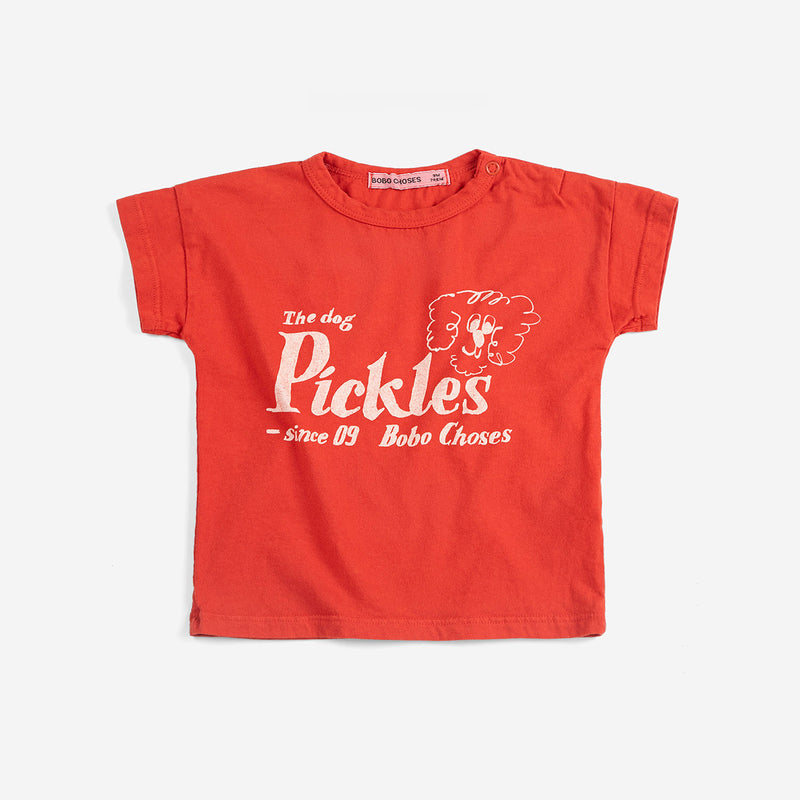 Baby Cotton T-Shirt - Red Pickles the Dog