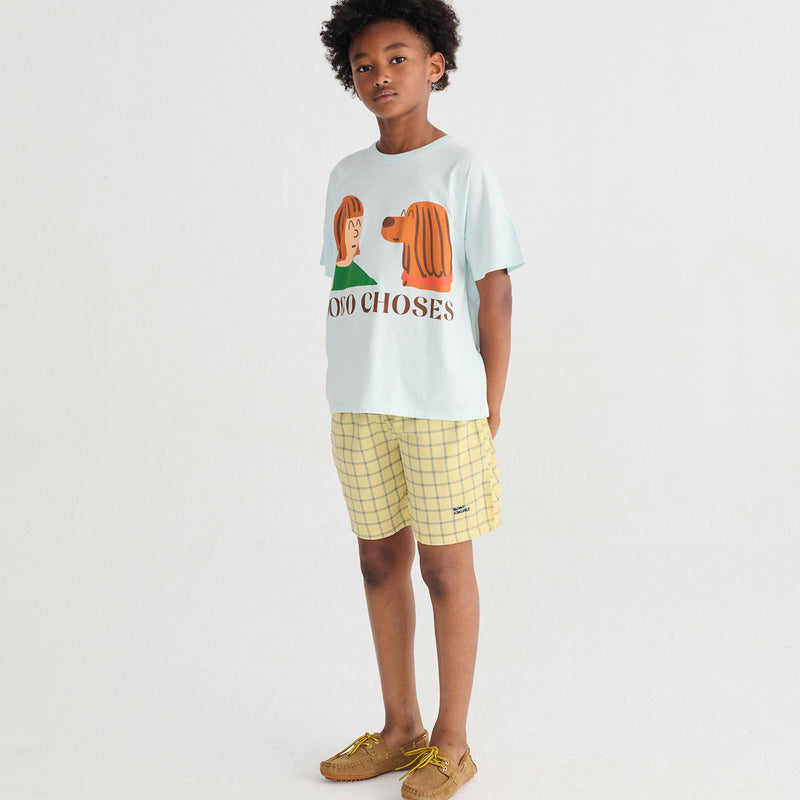 Kids Cotton Bermuda Shorts - Spicy Window Pane