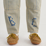 Kids Cotton Denim Pants - Square Bobo Choses