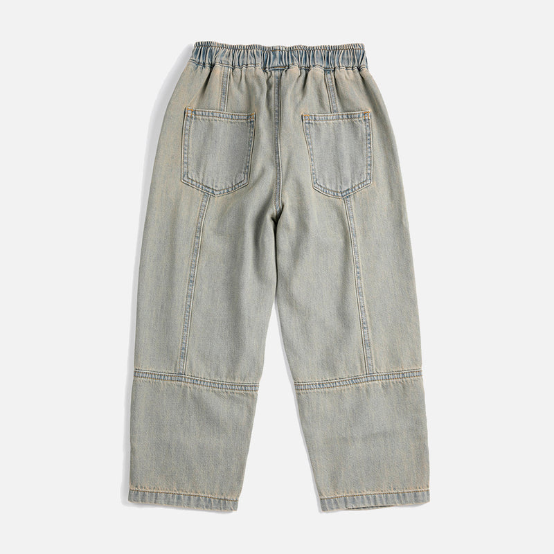 Kids Cotton Denim Pants - Square Bobo Choses