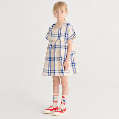 Kids Cotton Dress - Fun Tartan