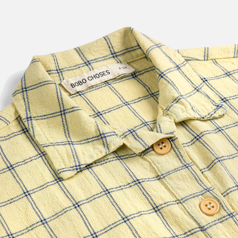 Kids Cotton SS Shirt- Spicy Window Pane