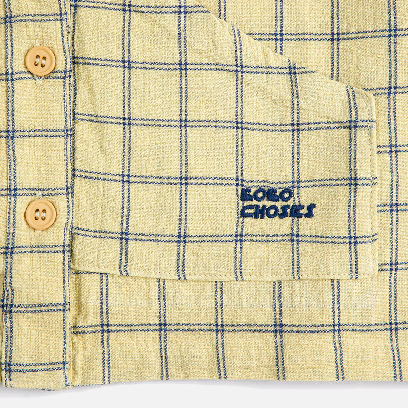 Kids Cotton SS Shirt- Spicy Window Pane