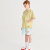 Kids Cotton SS Shirt- Spicy Window Pane